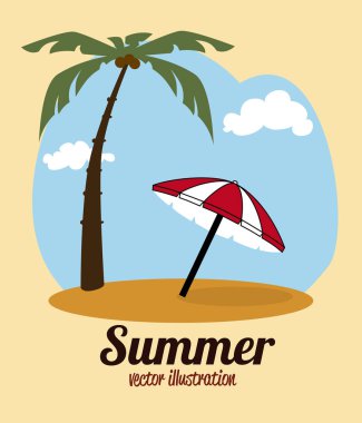 yaz tasarım vektör çizim bej renkli arka plan üzerinde