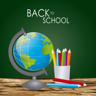 Blackboard arka plan vektör illustr üzerinden geri Tasarım Okulu için