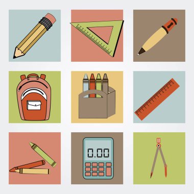 Beyaz arkaplan vektör çizimi üzerinden okul tasarımına geri dön