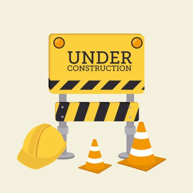 İnşaat tasarım üzerinde sarı arka plan vektör çizim