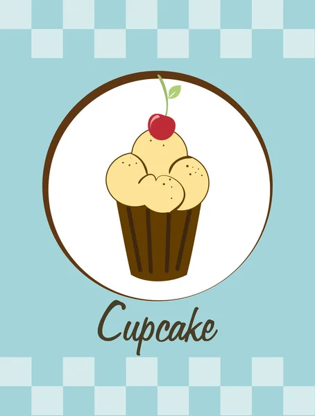 Postre diseño sobre fondo azul vector ilustración — Vector de stock