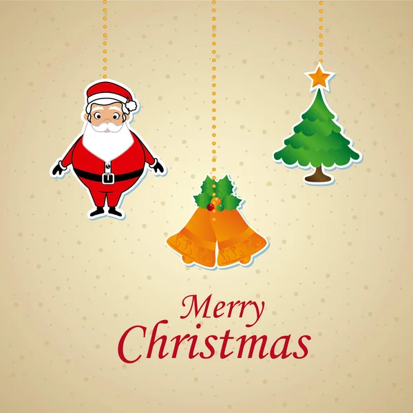 Merry christmas design over beige background vector illustration — Stock Vector