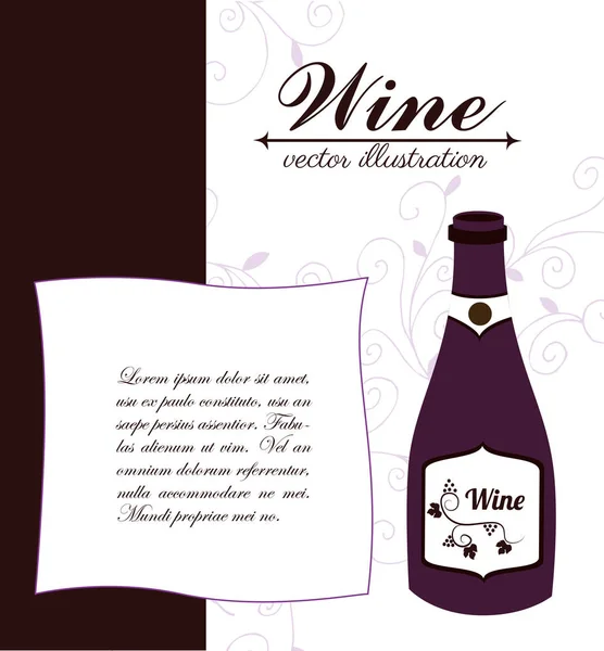 Diseño del vino sobre la ilustración del vector de fondo blanco — Vector de stock