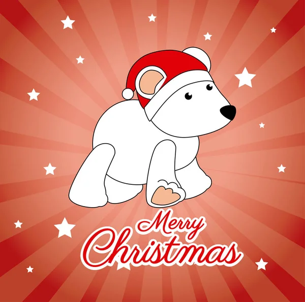 Feliz Navidad diseño sobre fondo rojo vector ilustración — Vector de stock
