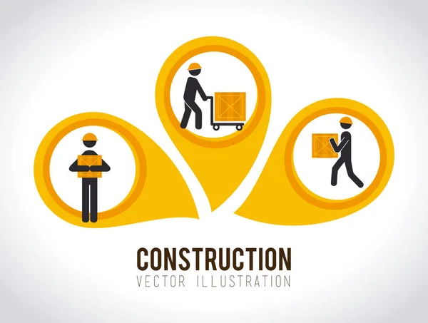 Design de construção sobre fundo cinza ilustração vetorial — Vetor de Stock