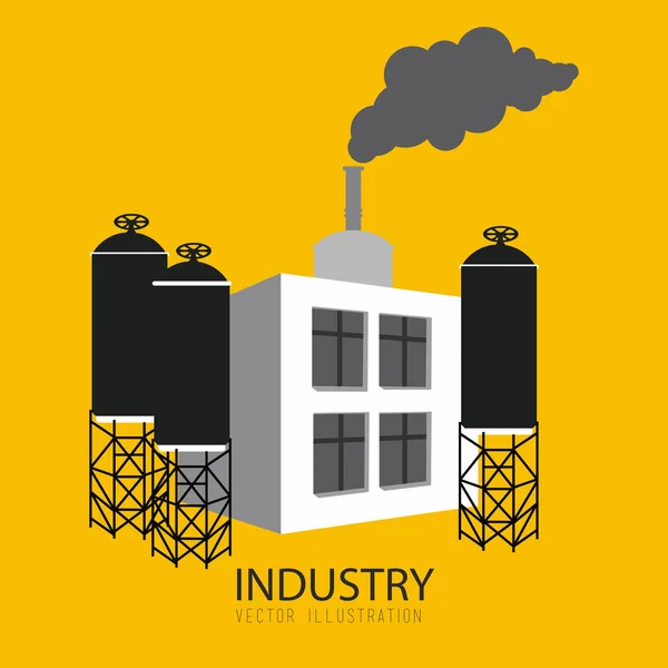 Projekt przemysł na żółtym tle ilustracji wektorowych — Wektor stockowy