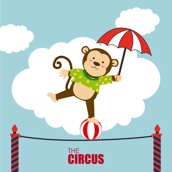 Circus ontwerp over cloudscape achtergrond vectorillustratie — Stockvector