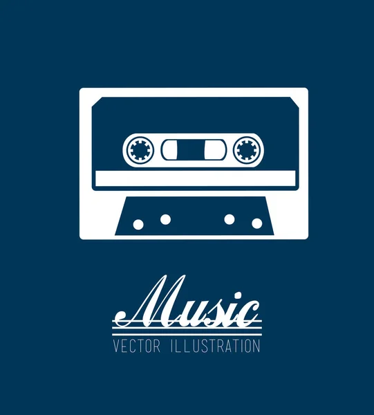 Diseño de música sobre ilustración de vector de fondo azul — Vector de stock
