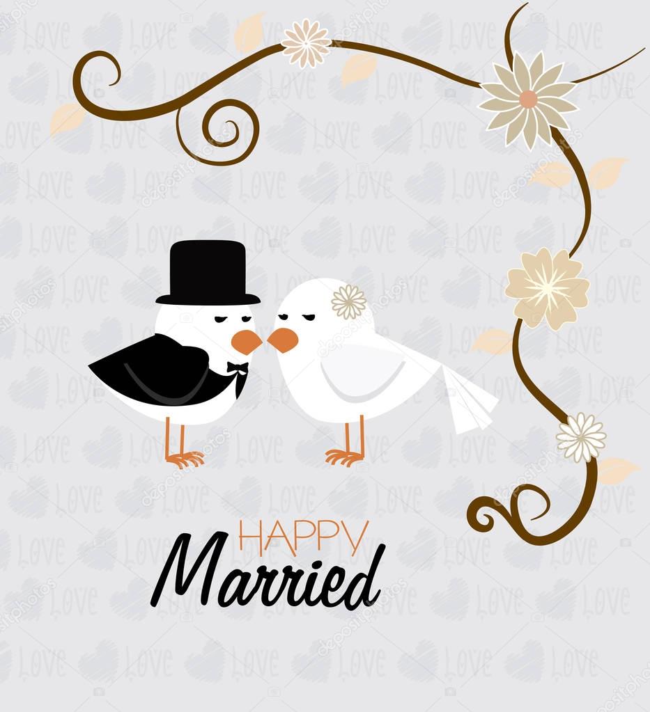 Wedding  design over gray background vector illustration