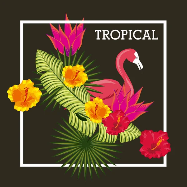 Тропические цветы — стоковый вектор