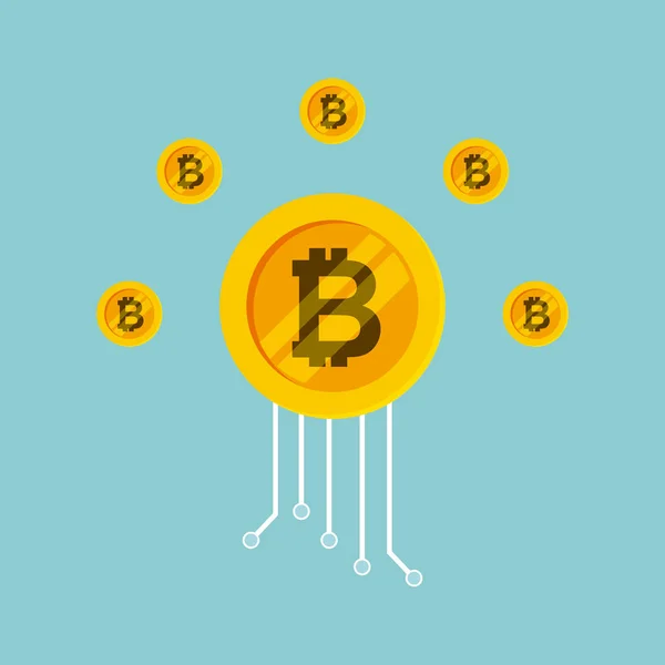 Bitcoin εικονικά χρήματα σχεδιασμό — Διανυσματικό Αρχείο