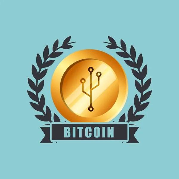 Bitcoin virtual money design — Stock Vector
