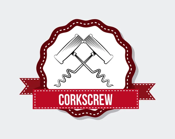 Corkscrew tool icon — Stock Vector