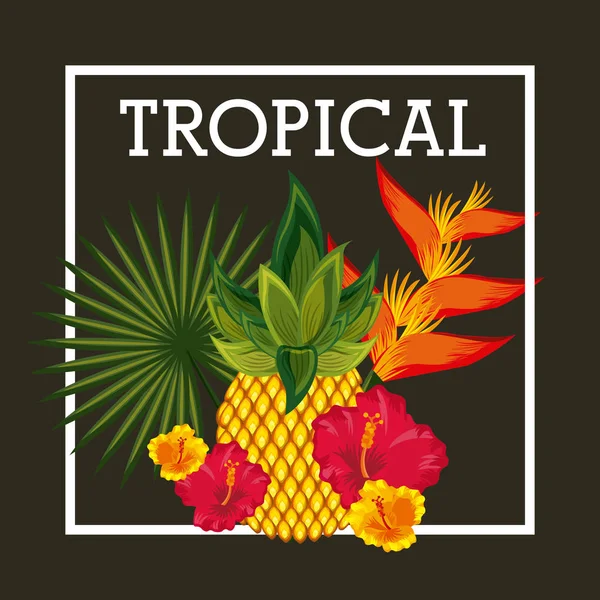 Tropiska blommor design — Stock vektor