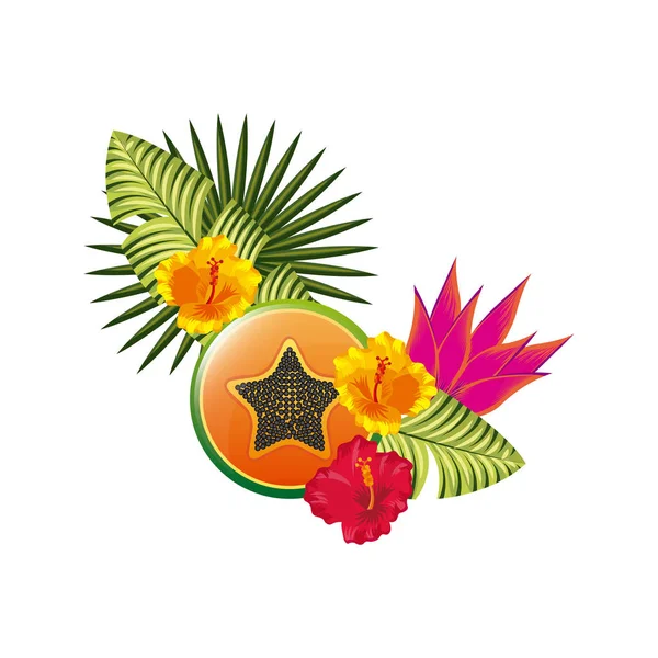 Design de flores tropicais — Vetor de Stock