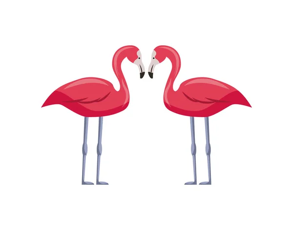 Rózsaszín flamingók ikon — Stock Vector