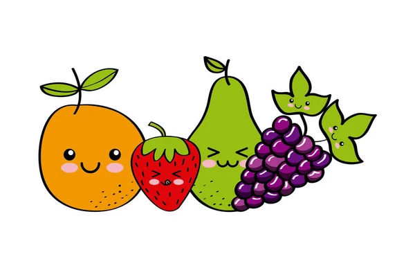 Disegno di frutta kawaii — Vettoriale Stock