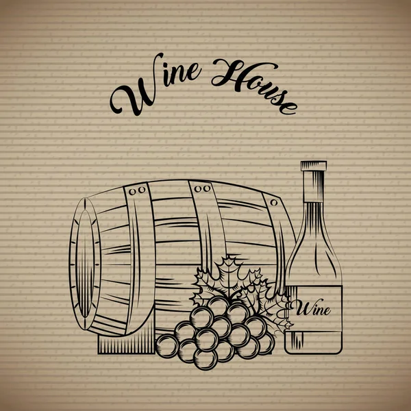 Diseño de casa de vino — Vector de stock