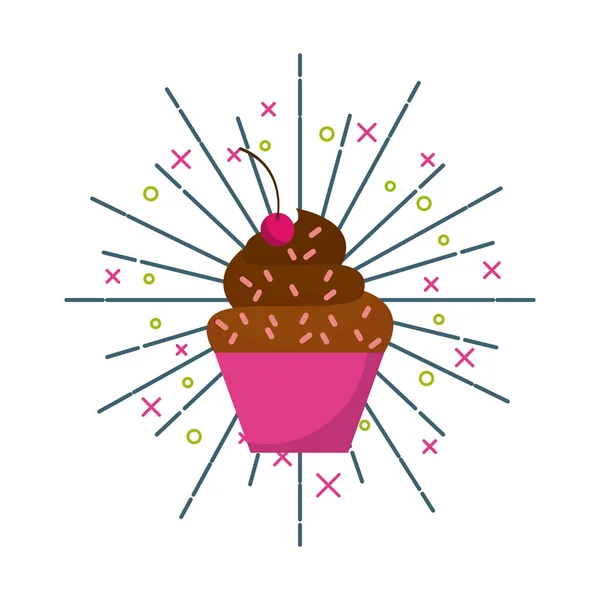 Ícone de cupcake doce —  Vetores de Stock