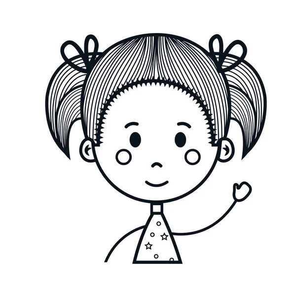 Εικονίδιο καρτούν κορίτσι — Διανυσματικό Αρχείο