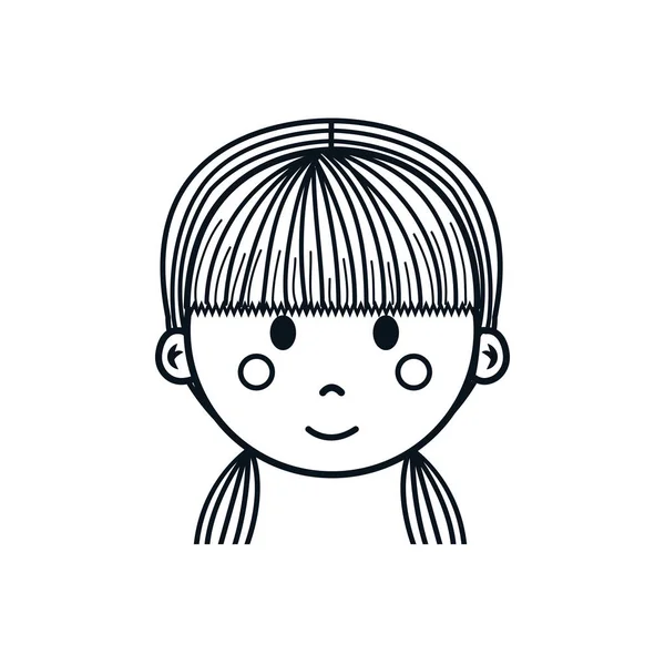 Chica icono de dibujos animados — Vector de stock