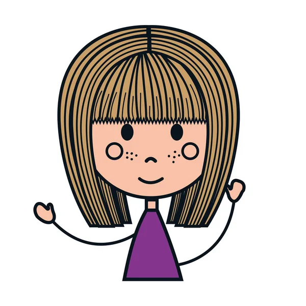 Chica icono de dibujos animados — Vector de stock