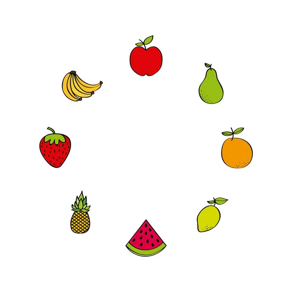 Design de frutas saudáveis — Vetor de Stock