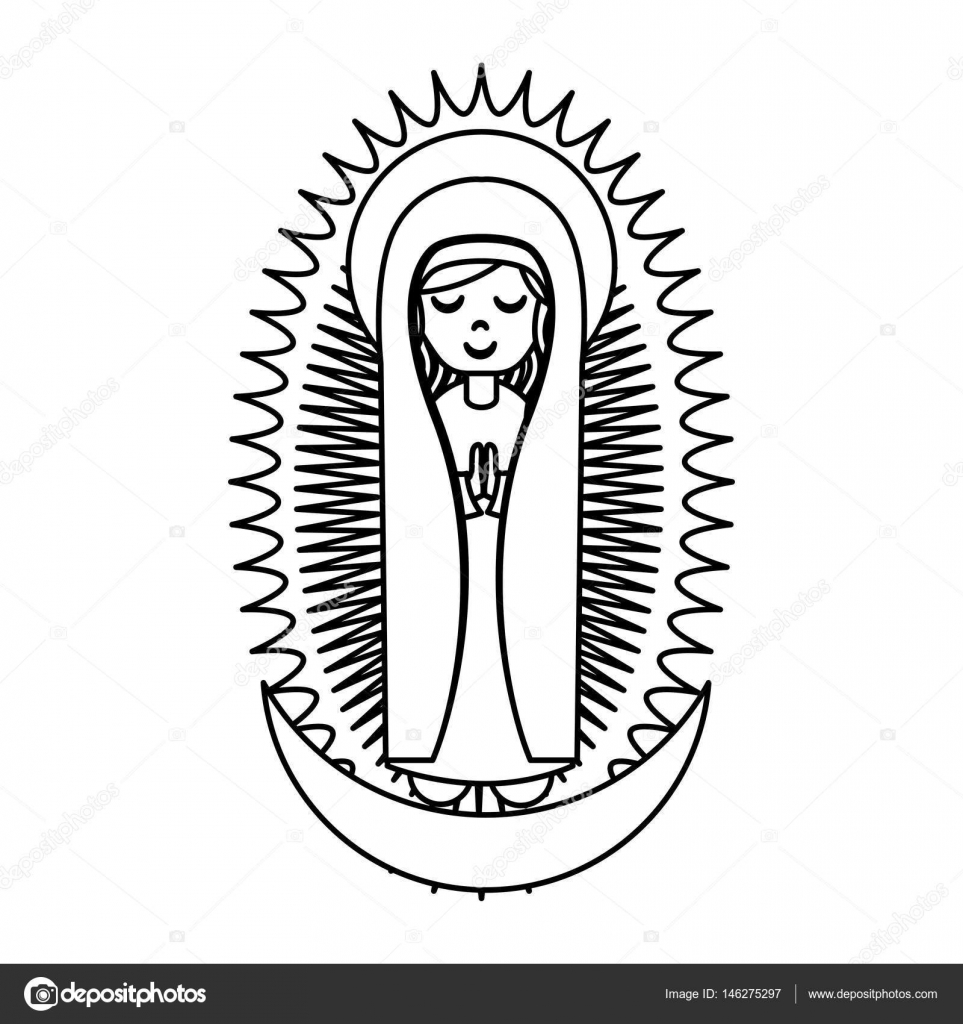Cute mary virgin icon Stock Vector by ©yupiramos 146275297, image size:963x1024