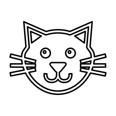 şirin kedi maskot siluet izole simgesi