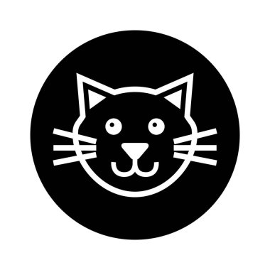 şirin kedi maskot siluet izole simgesi