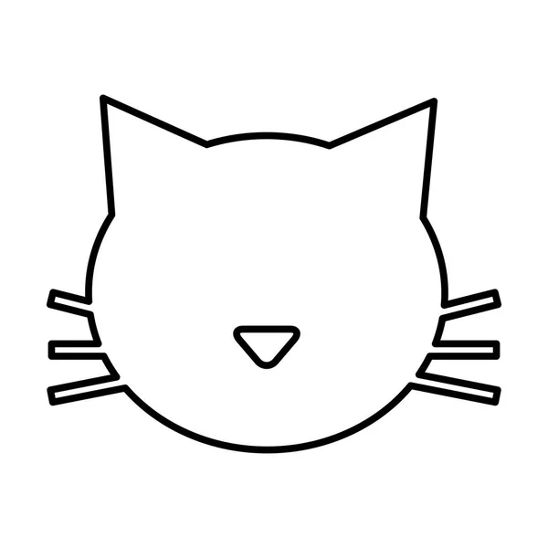 可爱猫咪吉祥物剪影孤立的图标 — 图库矢量图片