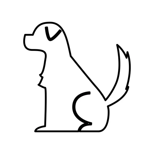 Niedlichen Hund Maskottchen Silhouette Symbol — Stockvektor