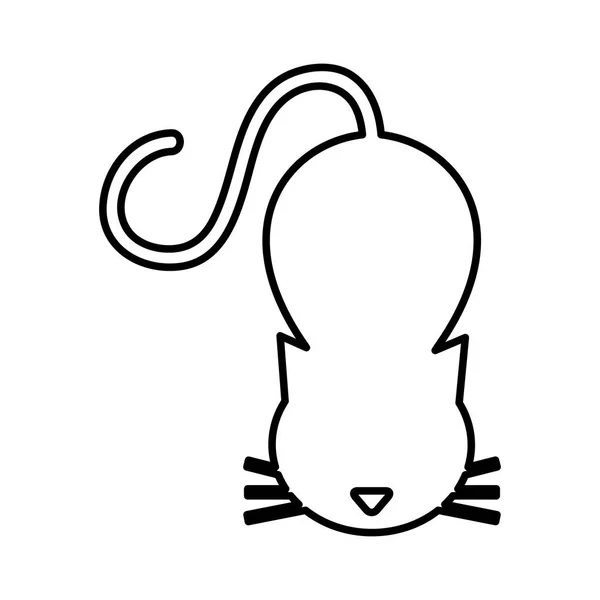 Lindo gato mascota silueta aislado icono — Vector de stock