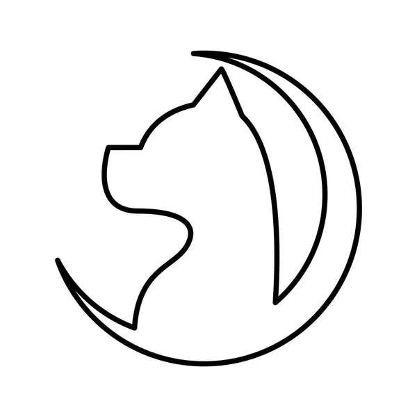 Roztomilý pes maskot silueta ikona — Stockový vektor
