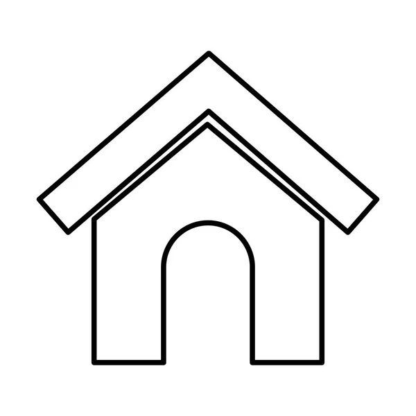 Mascot house silhouette isolated icon — Stock Vector