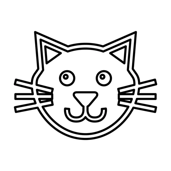 Lindo gato mascota silueta aislado icono — Vector de stock