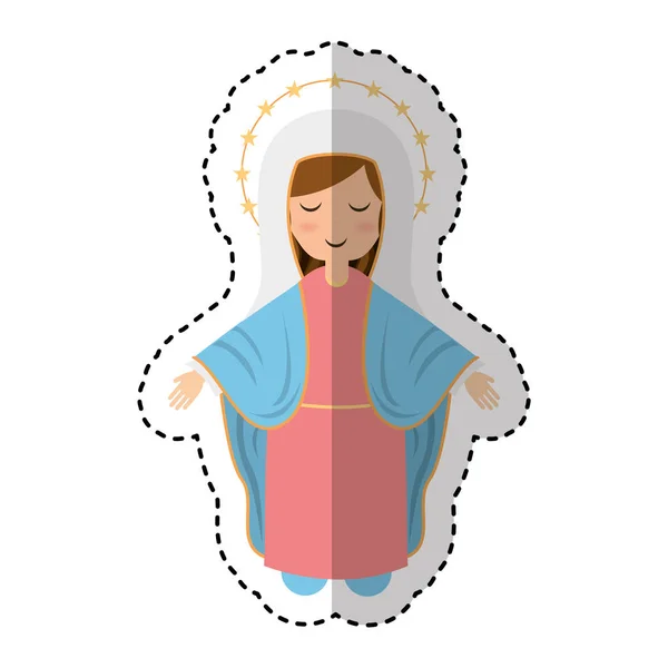 Cute mary virgin icon — Stock Vector