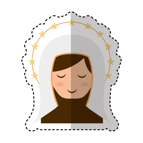 Cute mary virgin icon — Stock Vector