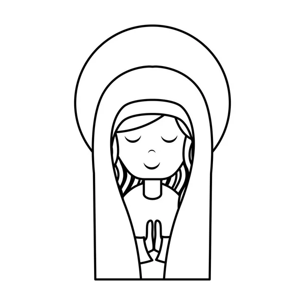 Lindo Mary virgen icono — Vector de stock