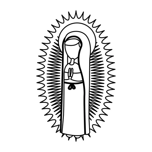 Lindo Mary virgen icono — Vector de stock