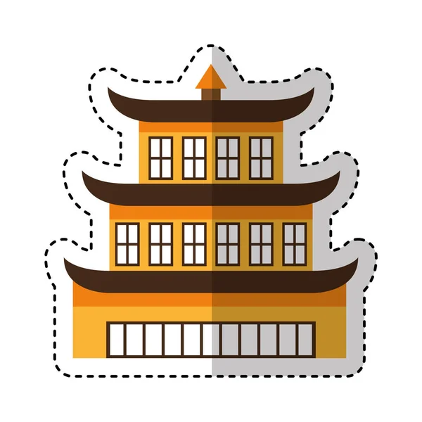 Asian building castle icon — Stock Vector