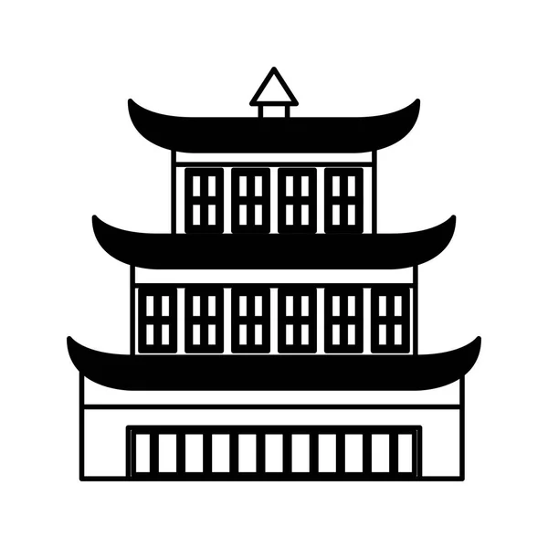 Asian building castle icon — Stock Vector