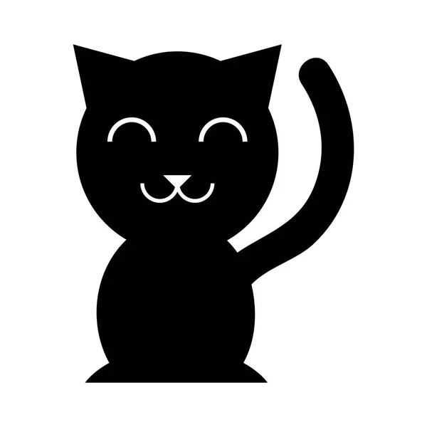 Čínská kočka štěstí ikona — Stockový vektor