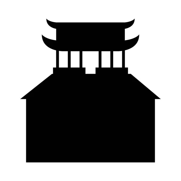 Asian building castle icon — Stock Vector