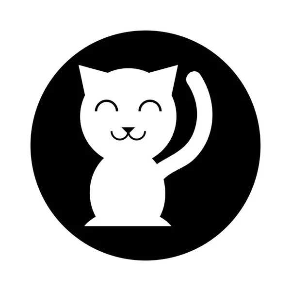 Chinese kat lucky pictogram — Stockvector