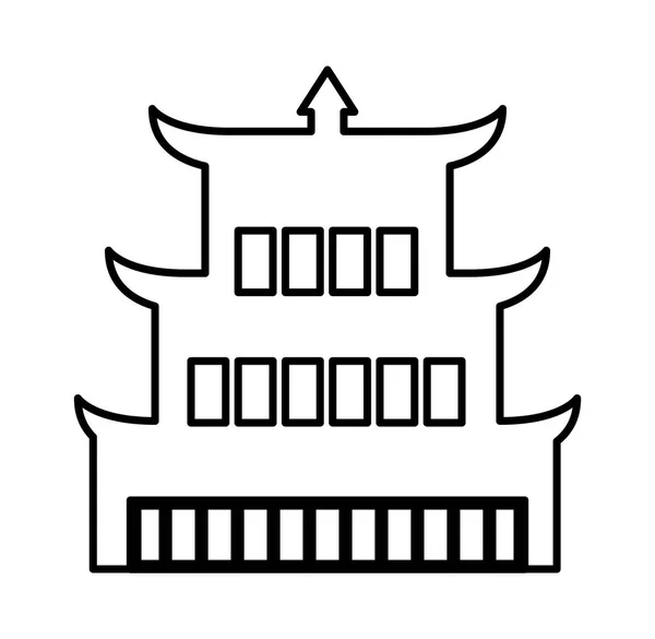 Asian building castle icon — Stock Vector