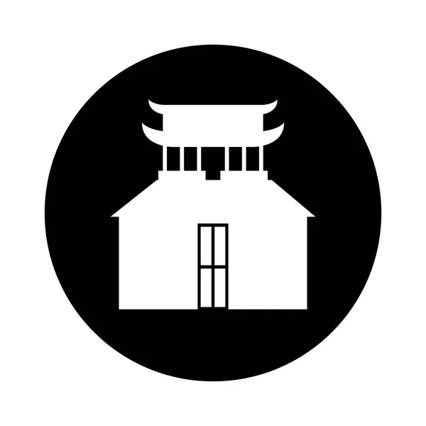 Asian building castle icon — Stock Vector