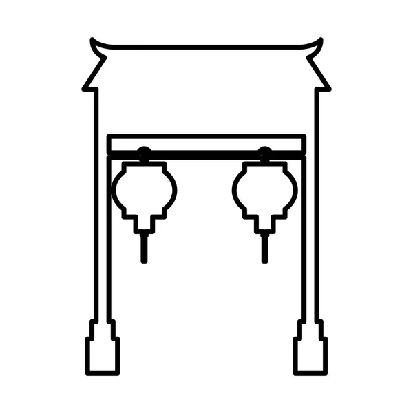 Asiático portal cultura icono — Archivo Imágenes Vectoriales