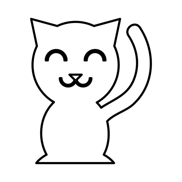 Chinesische Katze Glück Ikone — Stockvektor