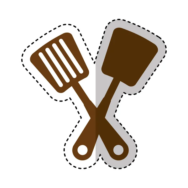 Spatule couverts de cuisine icône isolée — Image vectorielle
